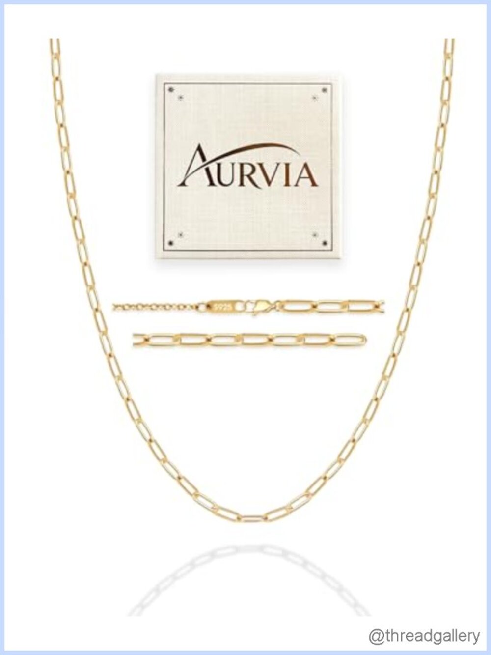 18K Gold over Sterling Silver Paperclip Chain Necklace